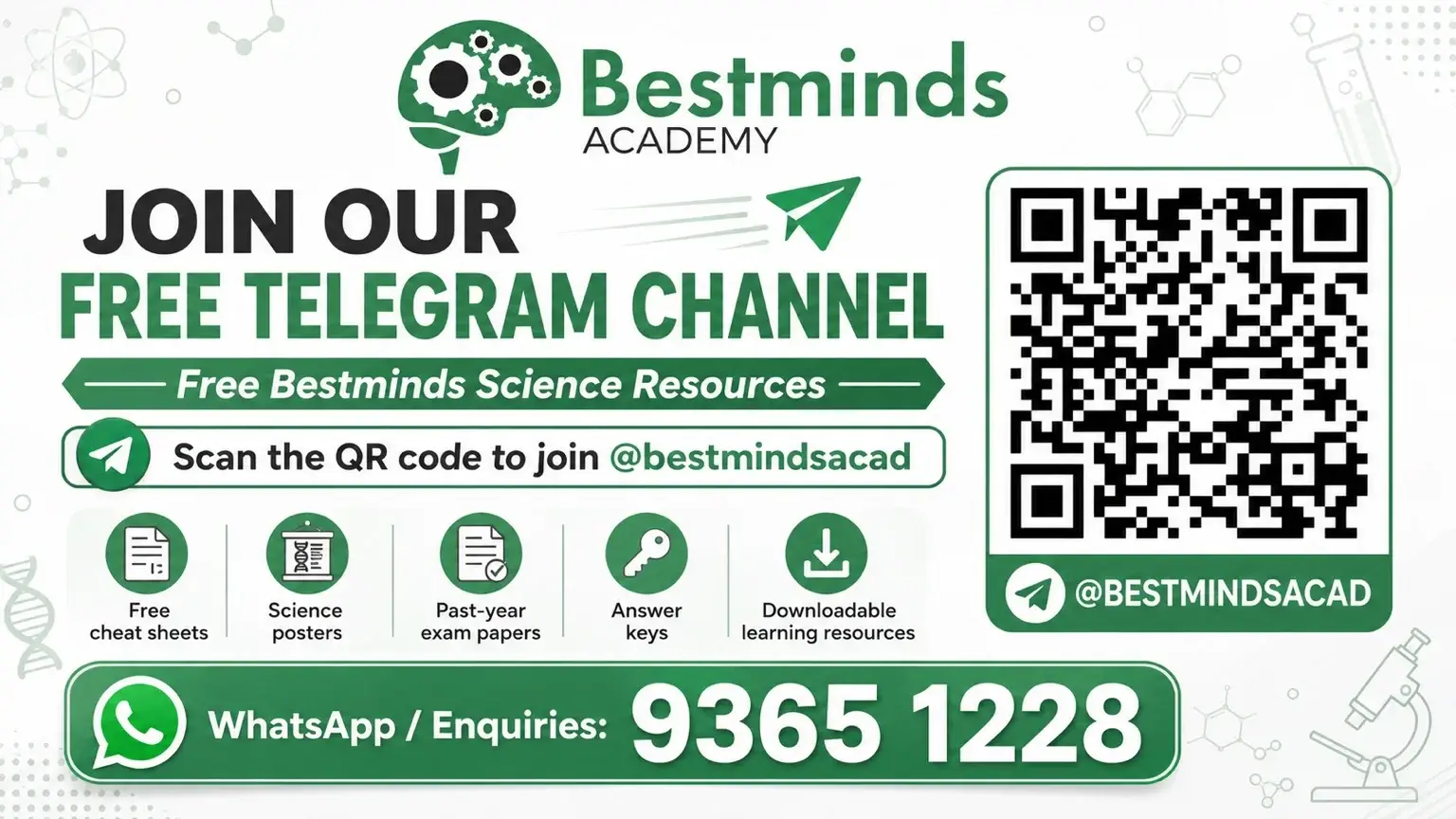 Bestminds free Telegram Science resources